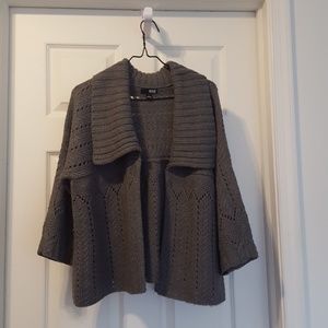 gray cardigan